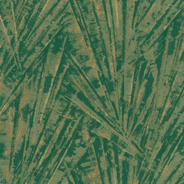 91936 - Energy Fan Palm Green Gold Galerie Tapete