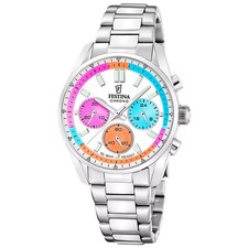 FESTINA Montre Unisexe Boyfriend Chronographe Acier/Multicolore Chrono F20753/7