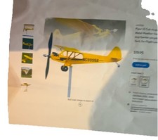 Yellow Piper J3 Airplane Weathervane