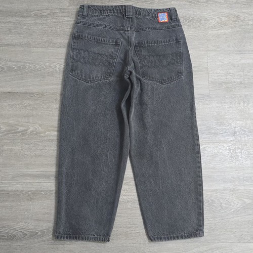 Empyre Loose Wide Leg Baggy Skater Denim Jeans Black Spellout Sz 28 (32x26) - Picture 9 of 17