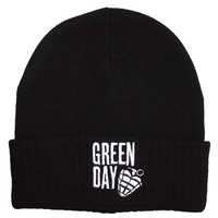 Green Day Stacked Logo And Grenade MüTze Beanie Size One Size