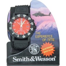 Orologio Smith & Wesson Pompiere Quadrante Rosso Cinturino Nylon Nero