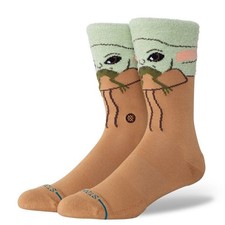 STANCE GROGU HUNGRY CREW SOCKS.STAR WARS  BABY YODA PATTERNED CUSHIONED W25