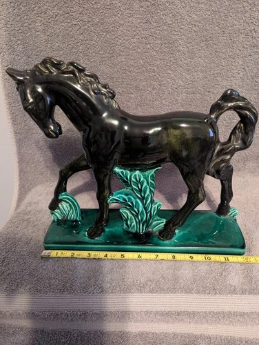 Vintage Haeger Ceramic Black Stallion