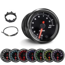 7 Color RPM Gauge, 10,000 RPM Tachometer Tach Gauge Kit 2-1/16" 52mm LED
