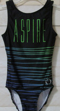 ZONE Leotard Black Multi Colors ASPIRE Gymnastics AXS Adult XS