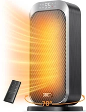 Dreo Quiet Space Heater, 1500W Portable Heaters for Indoor Use with Remote, 70°