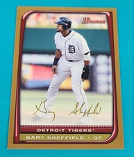 2008 Bowman Gold #159 Gary Sheffield Detroit Tigers BASEBALL Card 4D