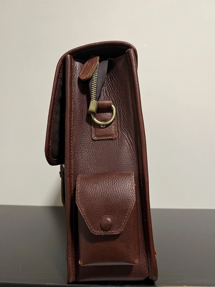 "Maletín de cuero hecho a medida (MTM) 3 en 1 hecho a mano 14"" para computadora portátil originalmente $500" Foto 2 de 4