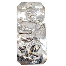 Vtg 800 Silver Catholic Ex Voto Newborn Baby / Infant Tama Milagro Offering