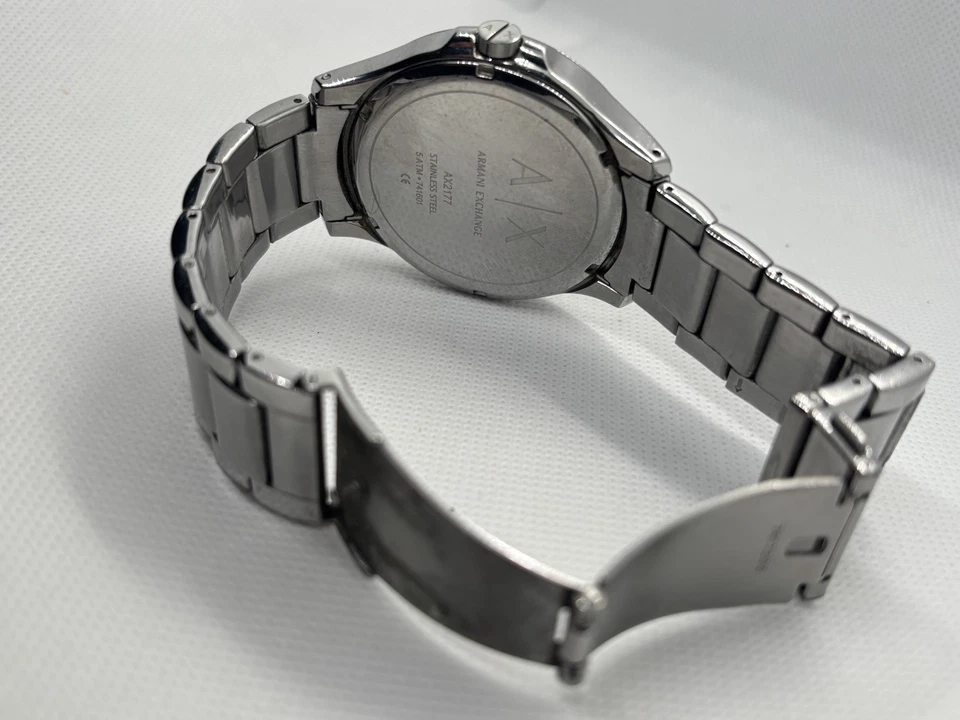 Armani Exchange男士腕表AX2177时尚Datejust银色石英表44毫米腕表 — 第 3/3 张图片