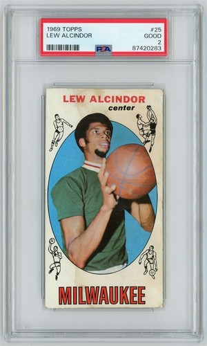1969 Topps #25 Kareem Abdul-Jabbar RC PSA 2 GOOD (Crease)