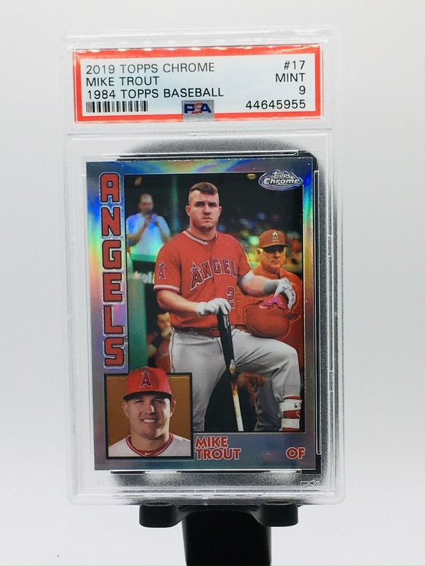 Mike Trout 2019 Topps Chrome 1984 HOLO Refractor PSA 9 MINT Card Angels #17 WoW