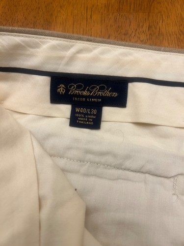Brooks Brothers Irish Leinenhose Herren 40x30 hellbraun Hose - Bild 6 von 9