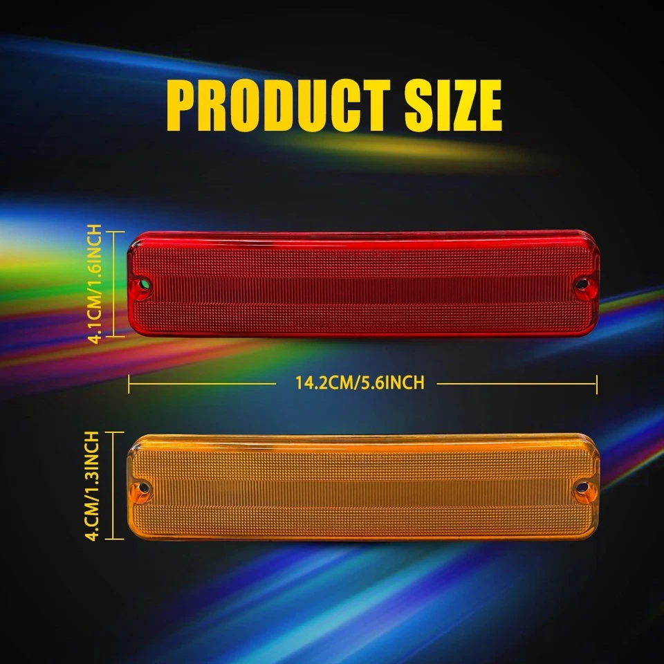 Carcasa marcador lateral guardabarros delantero trasero rojo ámbar para camioneta Jeep J10 J20 4-20X Foto 3 de 4