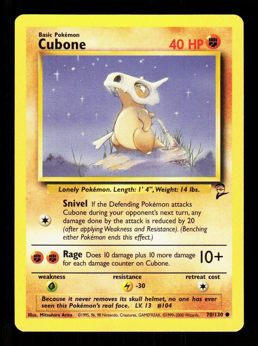 Cubone 70/130 Common Base Set 2 Pokemon LP