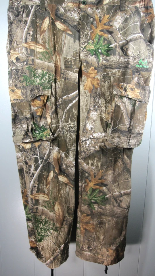 Realtree Edge Pants Men's XL Camo Cargo Tie Ankle Elastic Waist Outdoor Hunting - Image 2 of 4
