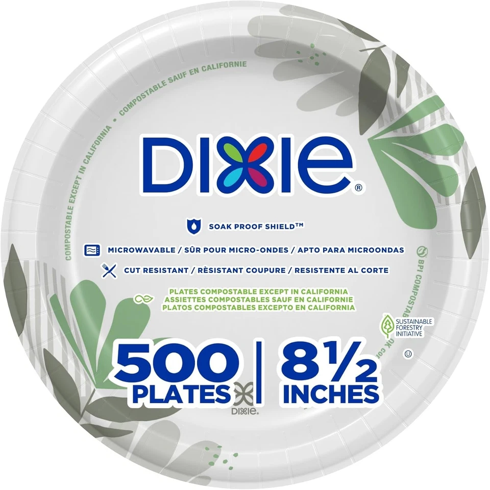 500 Count Dixie 8.5" Soak-Proof Paper Plates - Ideal for Events and Gatherings - Image 3 of 4