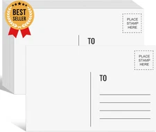 94PCS Blank 4x6 Postcards, 300 GSM White Paper for Mailing & Invitations