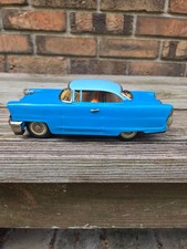 Vintage Tin Late 1950's Friction Lincoln 2 Door Car Works Made in Japan