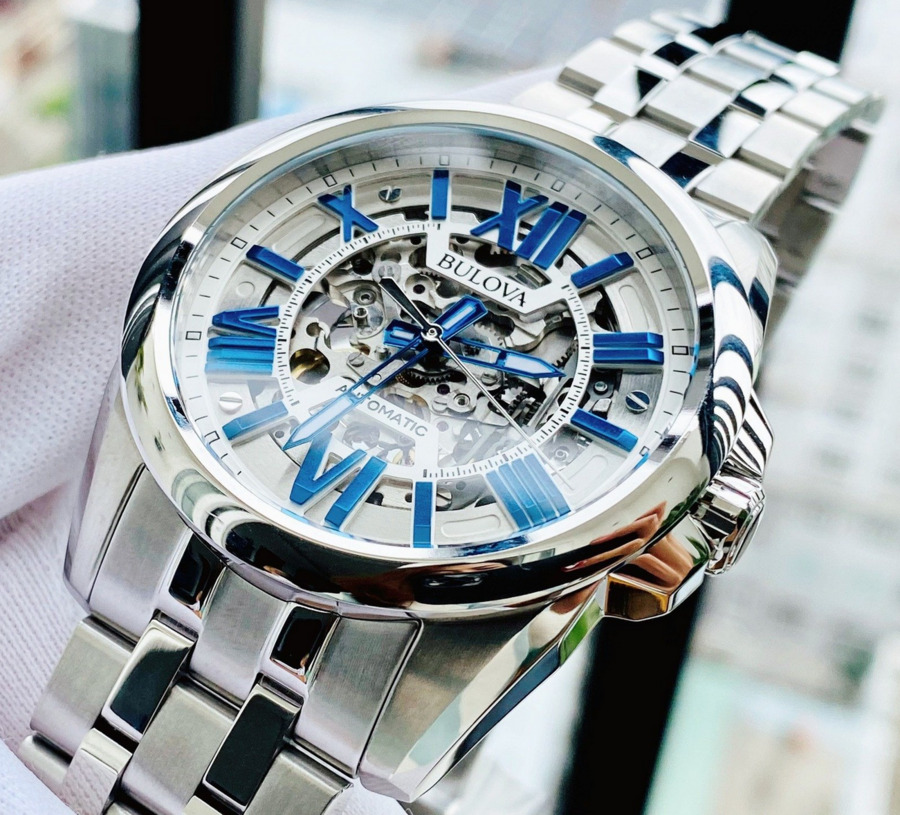 ブローバ　クラシック　スケルトン　96A187 Bulova Silver Men's Watch - 96A187 for sale online | eBay