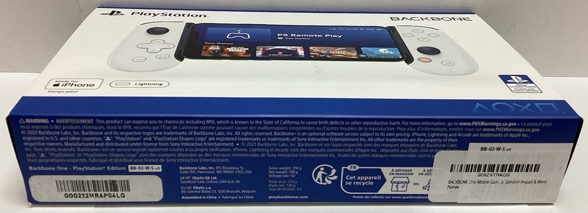 新品未使用　 BACKBONE 第2世代 Lightning BB-02-W-S Backbone One PlayStation Edition (Lightning) Mobile Gaming