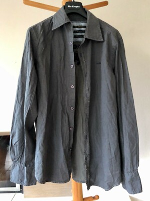 No Excess Hemd, Langarm, Größe M, Slim Fit, grau, Männer, Men, gemustert