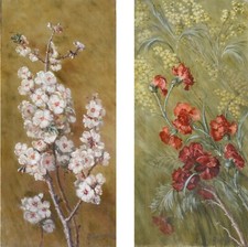 dipinto dell'ottocento di Ulrico Pistilli natura morta fiori pittura napoletana