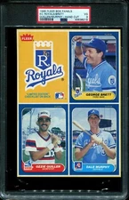 PSA 3 VG 1986 FLEER BOX PANELS GEORGE BRETT / DALE MURPHY YELLOW BRD 38219