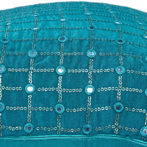 Designer living room couch pillow covers teal blue embroidered throw pillows 2pc - Picture 6 of 8