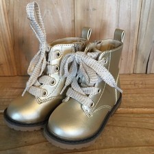Cat  Jack Combat Boots Toddler Girls Sz 5 Giovanna Rose Gold Zip
