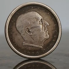 Antique 1932 AUSTRIA Silver 2 Shilling Encased Coin - Ignaz Seipel