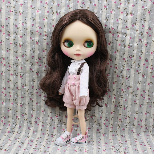 12" Blythe Doll Factory Nude Doll Brown Long Curly Hair Matte Face - Picture 6 of 7