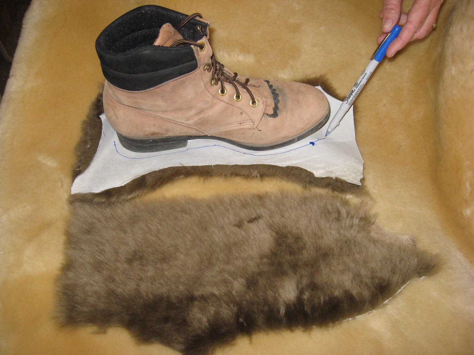 4 Brown Merino Sheepskin Pads Shoe Inserts Reline UGGs Slipp