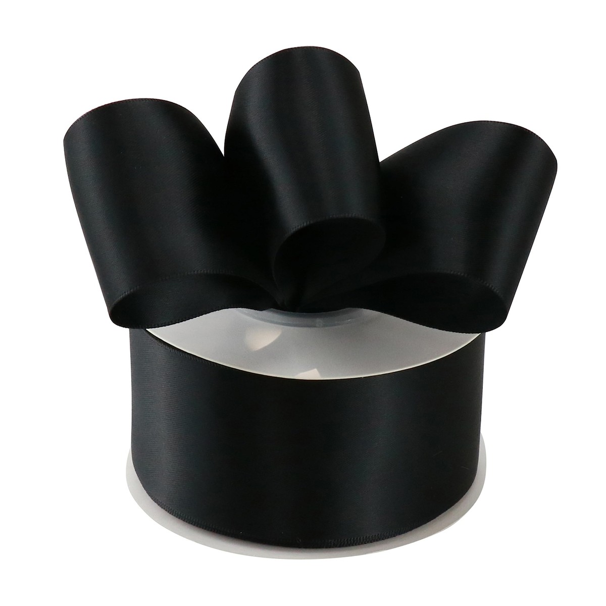 Black Ribbon 2 Inch Double Face Satin Ribbon Thick Black Ribbon