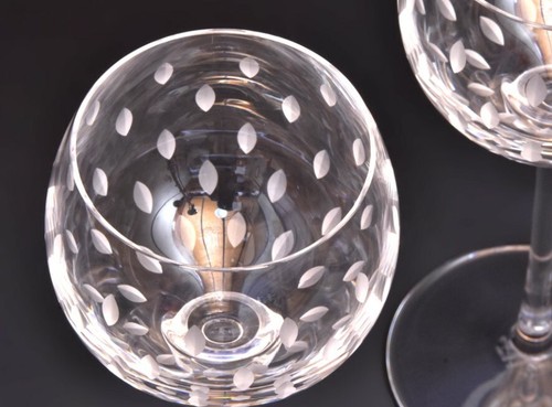 Authentic Hermes Paris Fanfare Crystal Wine Pair Glasses with Case Unused - Picture 5 of 7