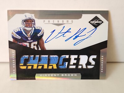 2011 Panini Limited #227 Vincent Brown #'d /299 Phenom Materials TRI COLOR RPA