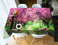 Purple Cheery 3D Tablecloth Table cover Cloth Rectangle Wedding Party Banquet