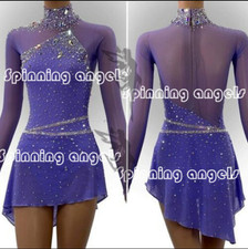 Girl Competition Figure skating Dress Ice Skating Dress Costume purple