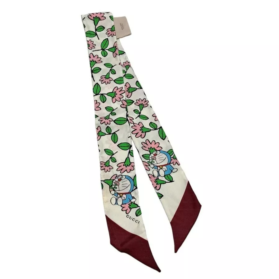 Gucci scarf Doraemon ribbon scarf 656611 silk neck bow DORAEMON collabo scarf