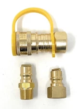 3/8" Natural Gas Quick Connect Fitting LP Gas Propane Hose Quick Disconnect Kit,