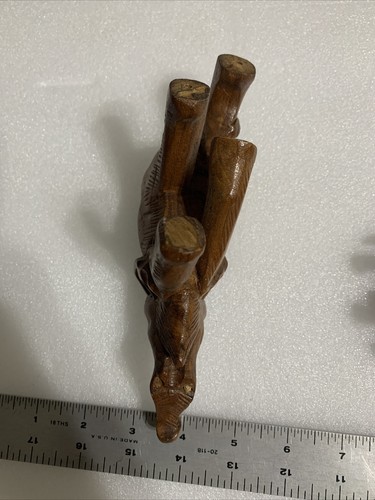 Wood Hand Carved Elephants, Set Of 2 - Picture 12 of 12