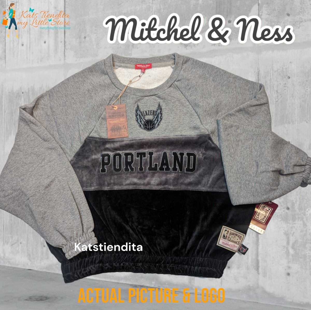 MITCHELL NESS HWC Portland Trail Blazers Women's Crewneck Size L