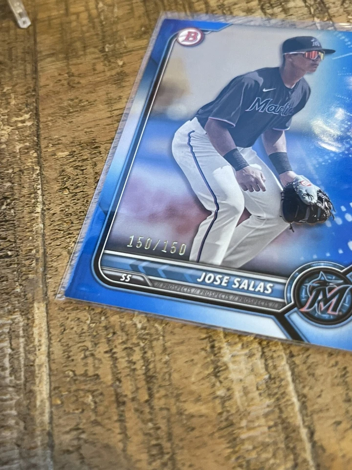 2022 Bowman Jose Salas Blue Border Prospect 150/150 #BP-30 Marlins - Image 3 of 3