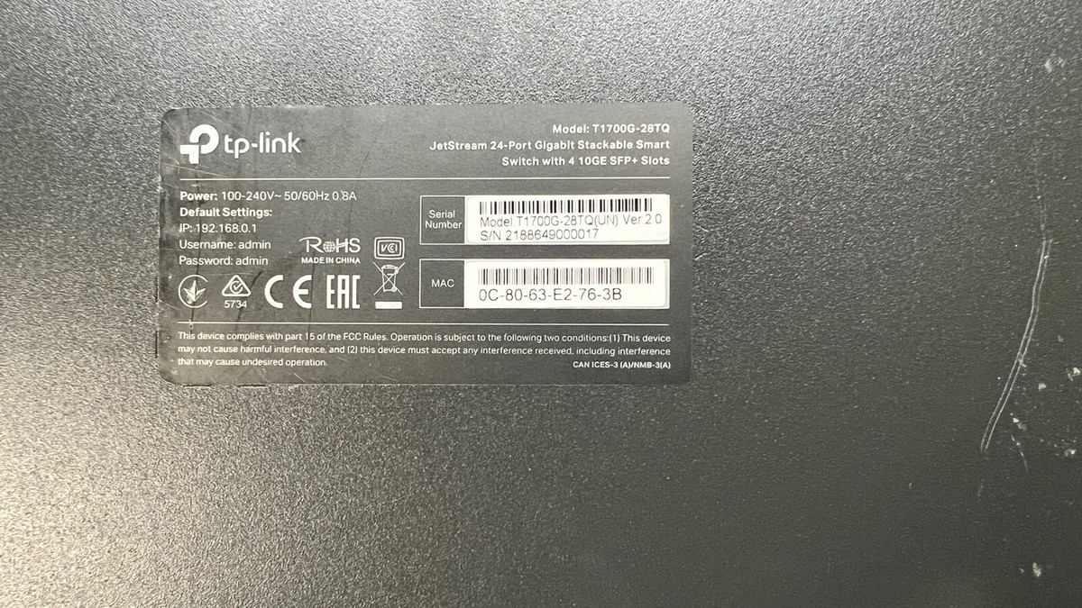 SWITCH TP-LINK JETSTREAM 8 PORTS GIGABIT SMART PoE+ AVEC 2 PORTS SFP
