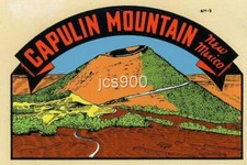 DE COLECCIÓN CAPULIN MOUNTAIN NUEVO MÉXICO RECUERDO ESTADO VIAJE CALCOMANÍA LINDGREN-TURNER