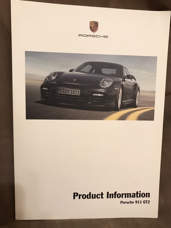 2008 Porsche 997 911 GT2 Turbo Product Information Book Rare Lightly Used NLA