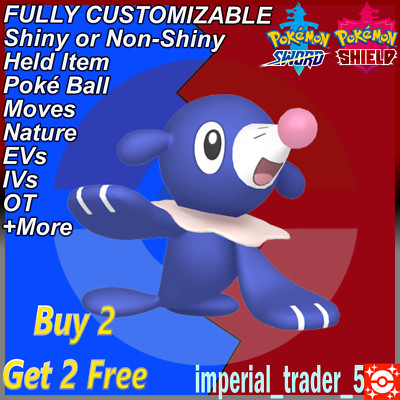 Pokémon Sword and Shield   Shiny Popplio   W/ Best 6IV Customizable