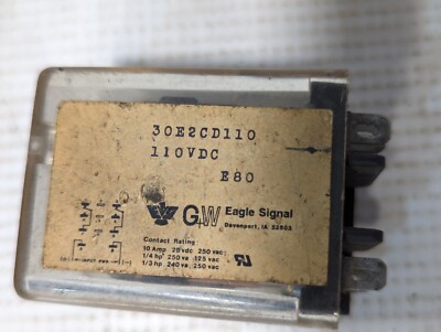 Eagle Signal 30E2CD110 relay, 110VDC