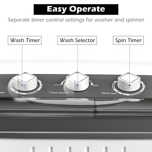 High Efficiency Portable Washer Combo in White And Gray N49 - Picture 8 of 9